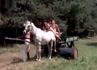 Sensual stallion is banging two perverts