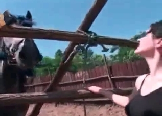 Dark-haired slut knows how to satisfy a beast