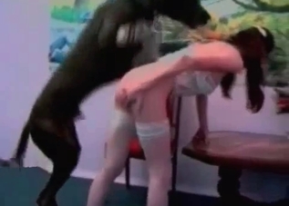 Black doggy is giving her a cunnilingus