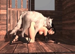 Dirty pervert is enjoying a sex with a wolf