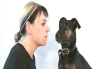 Fuck with dog's mouth, hot tongue action