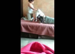 Sensual puppy is pleasing a zoophile